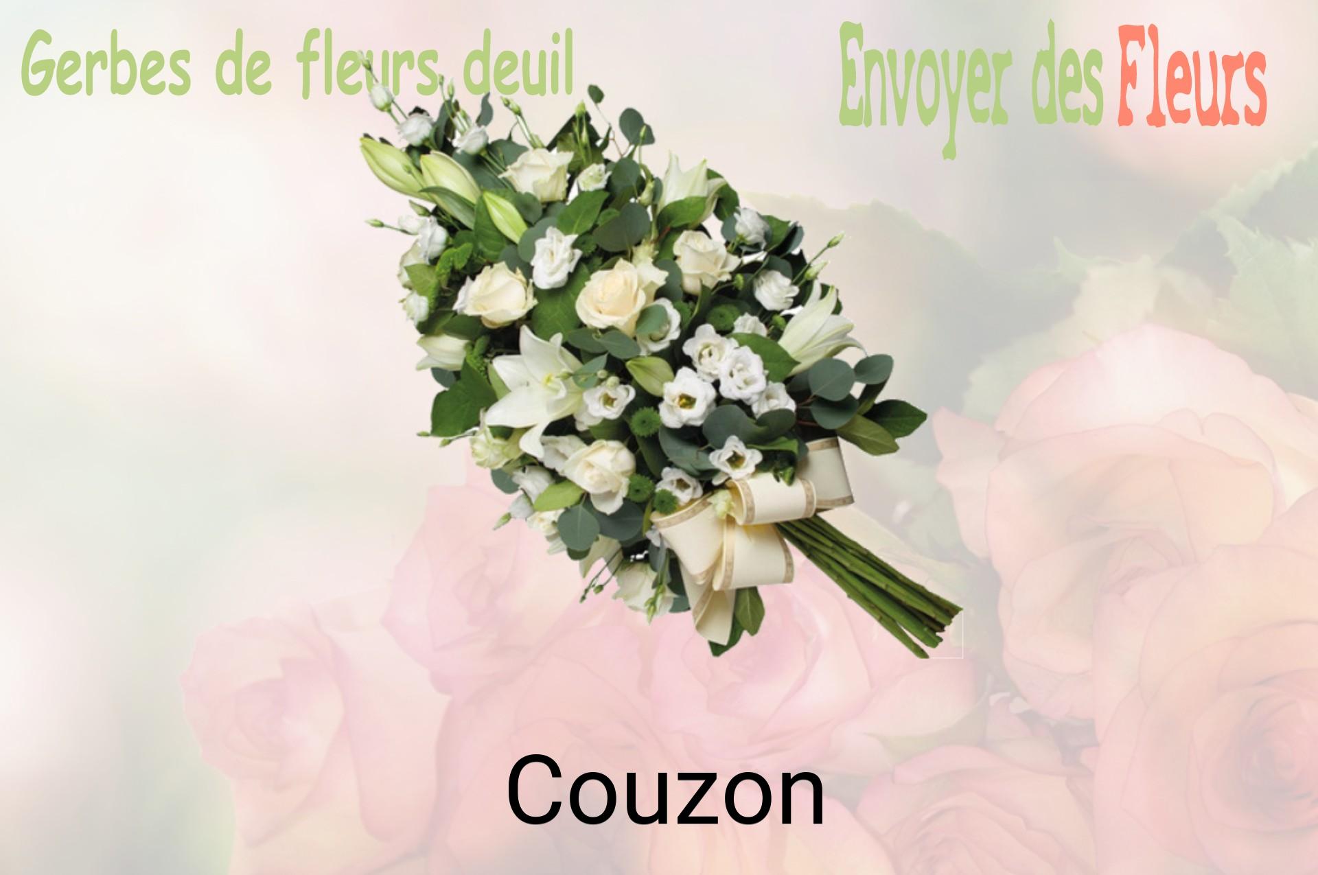 Gerbe de fleurs de deuil livrée à Couzon